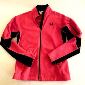 Under Armour Fleece jacket size medium, color:  pink with black